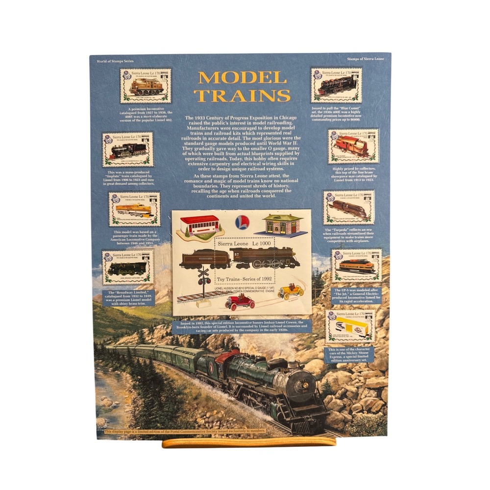 Postal Commemorative Society Model Trains Sierra Leone Stamps Lionel Locomotive